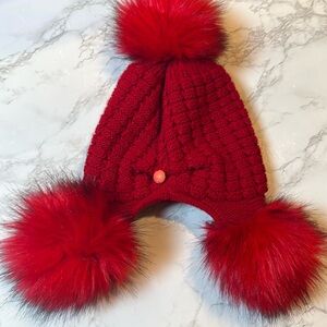 Red Pop Pop Red Knit Beanie Hat